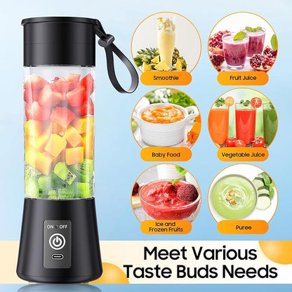 Portable Personal Size Mini Blender - 2025 Upgraded Cordless Blender for Smoothies & Shakes, Type-C Rechargeable, 380Ml Traveling BAP Free Juicer Cup for Sports/Travel/Home, 20000Rpm/Min Speed