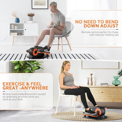 Under Desk Elliptical Machine, Ellipse Exerciser as Seen on TV for Seniors with Remote Control & 12 Adjustable Speeds, Elliptical Machine for Home