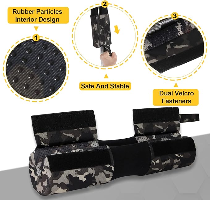 POWER GUIDANCE Barbell Squat Pad - Neck & Shoulder Protective Pad Anti-Skid Points for Squats, Lunges, Hip Thrusts, Weightlifting - Fit Standard and Olympic Bars
