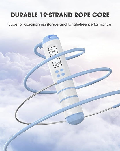 Cordless Weighted Jump Rope with Calorie Counter 9.85ft