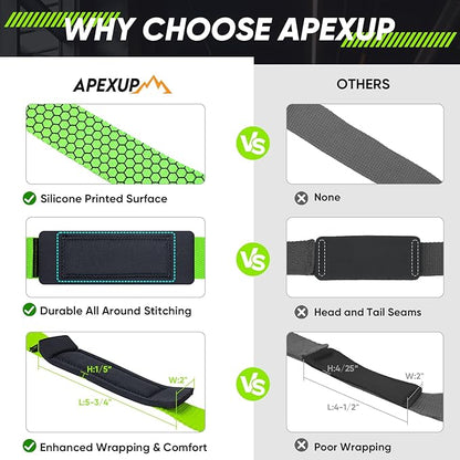 APEXUP Weight Lifting Straps for Weightlifting, Lifting Wrist Straps Gym, Deadlift Straps, Anti Slip Silicone and Neoprene Padded Weightlifting Straps Men Women Powerlifting, Strength Training