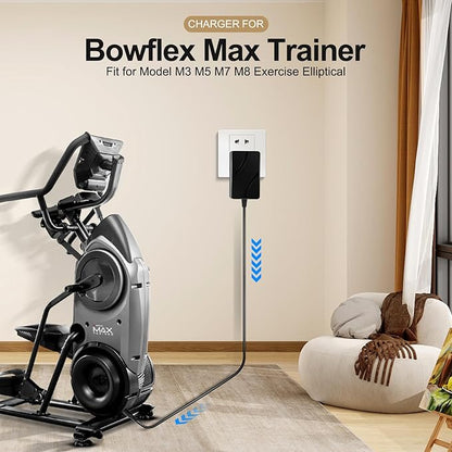 Charger Compatible with Bowflex Max Trainer Power Cord Compatible with Bowflex Max Trainer M5 Power Cord, M3 M7 M8 HVT Exercise Elliptical Treadmill Cardio Machine Solopen (ETL Listed)