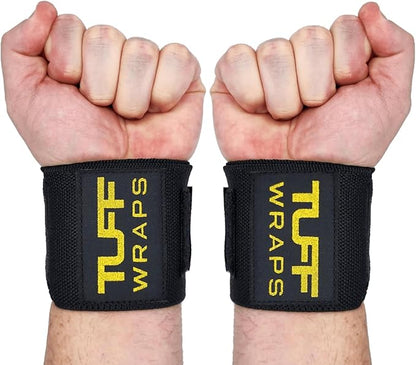 TuffWraps 16" Wrist Wraps: No Thumb Loops, Quality Gym Wrist Wraps for Weightlifting, Bench Press, Powerlifting, and Cross-Training—Try The Belt Loop Tightening System