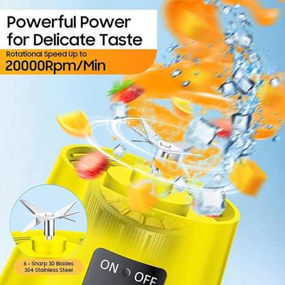 Portable Personal Size Mini Blender - 2025 Upgraded Cordless Blender for Smoothies & Shakes, Type-C Rechargeable, 380Ml Traveling BAP Free Juicer Cup for Sports/Travel/Home, 20000Rpm/Min Speed