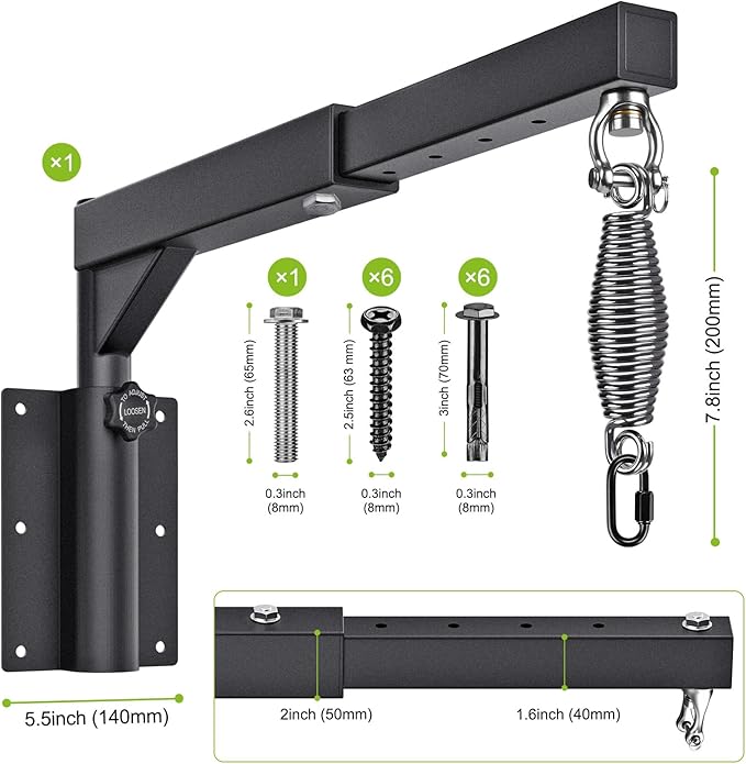 BeneLabel Wall Mount Heavy Bag Hanger, Heavy Duty Punching Bag Stand, Boxing Bag Bracket for Home Gym Indoor Outdoor, 800 LB Capacity