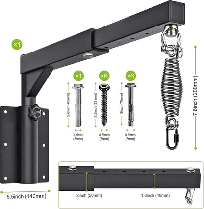 BeneLabel Wall Mount Heavy Bag Hanger, Heavy Duty Punching Bag Stand, Boxing Bag Bracket for Home Gym Indoor Outdoor, 800 LB Capacity