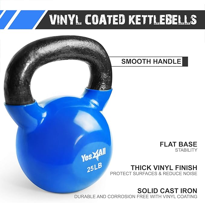 Yes4All Kettlebell Set Vinyl Coated Weights Combo
