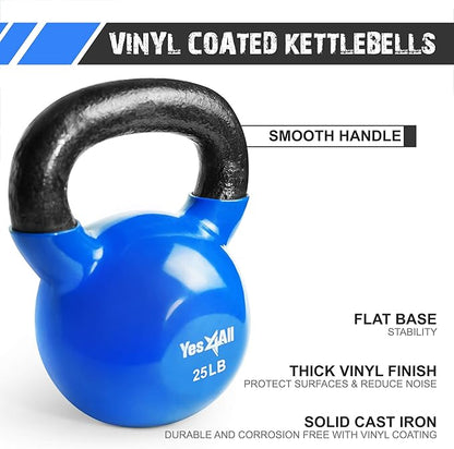 Yes4All Kettlebell Set Vinyl Coated Weights Combo