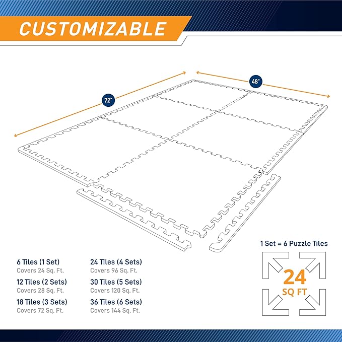Marcy EVA Foam Interlocking Flooring Mat High Density