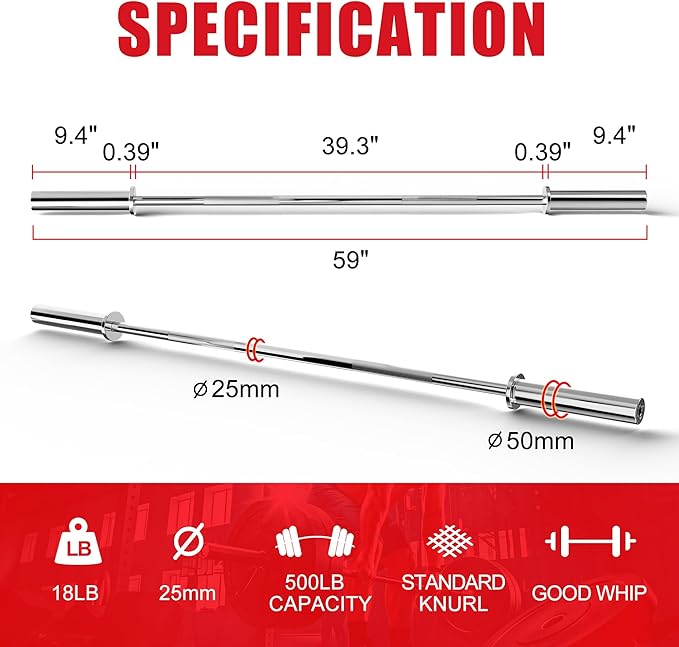 Olympic Barbell Curl Bar EZ Bar Strength Training