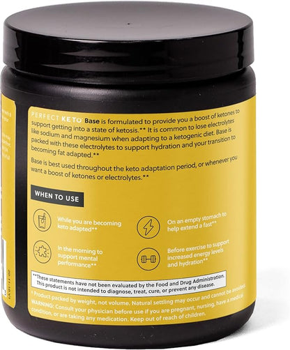 Perfect Keto Exogenous Ketones Powder, BHB Salts Supplement for Ketosis & Fasting, Plus Electrolytes for Hydration, Caffeine Free Energy, Keto Diet, Focus & Workout Support, Vanilla, 6.7 oz
