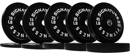 Signature Fitness 2" Olympic Bumper Plate Weight Plates 7FT Olympic