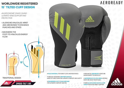 Adidas Speed TILT 150 Boxing Gloves - Training Boxing Gloves for Men & Women - Heavy Bag Gloves, Kickboxing Gloves, Punching Gloves for Fitness & MMA