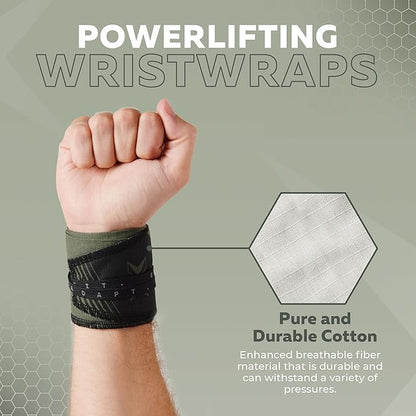 PICSIL Adjustable Wrist Support, Premium Fabric Weightlifting and Yoga Sweat Bands for Gym, for Women and Men, 1 Pair
