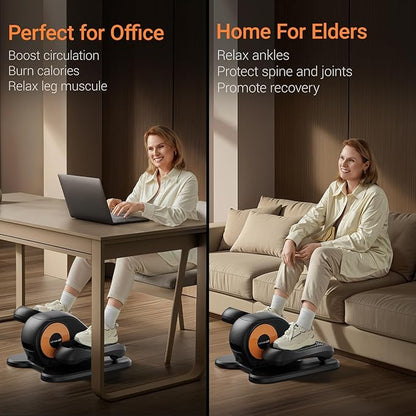 Under Desk Elliptical Machine, Ellipse Leg Exerciser for Seniors, Quiet & Portable Electric Seated Eclipse Exercise Training Machine with Remote, 12 Speeds & Mute Function, Manual & Auto Mode