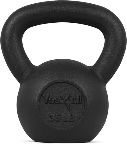 Yes4All 5-80 lbs Cast Iron Kettlebell for Dumbbell Weights Exercises, Gym, Full Body Home Workout Equipment, Push up, Grip and Strength Training