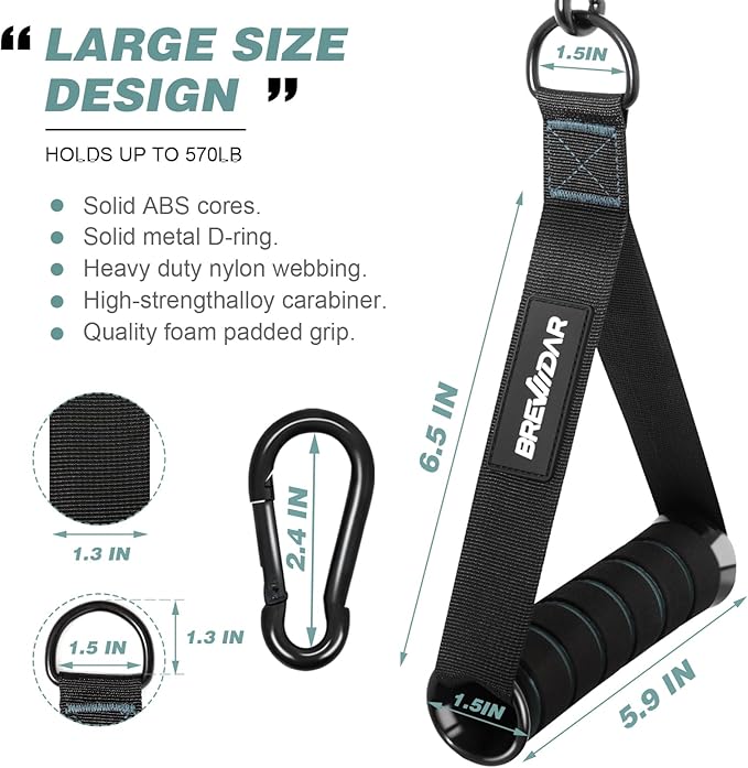 Exercise Handles - Gym Attachments for Cable Machine, Chest Fly, Resistance Bands, Pull up - Foam Handles with Gourd Hooks (Pair)
