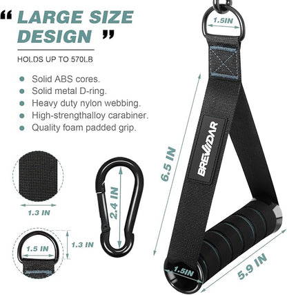 Exercise Handles - Gym Attachments for Cable Machine, Chest Fly, Resistance Bands, Pull up - Foam Handles with Gourd Hooks (Pair)