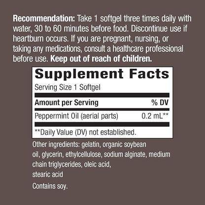 Nature's Way Pepogest Peppermint Oil, Soothes Occasional Gastrointestinal Discomfort*, 60 Softgels (Pack of 2)