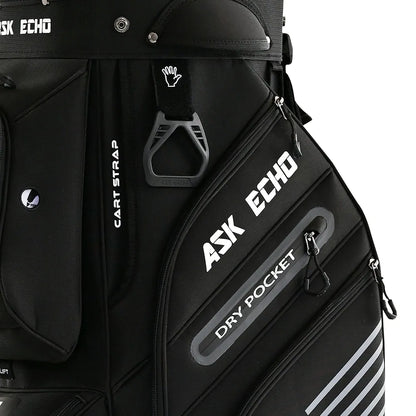 ASK ECHO 2024 T-Lock Golf Cart Bag with 14 Way Organizer Divider Top, Premium Cart Bag with Handles and Rain Cover, for Men