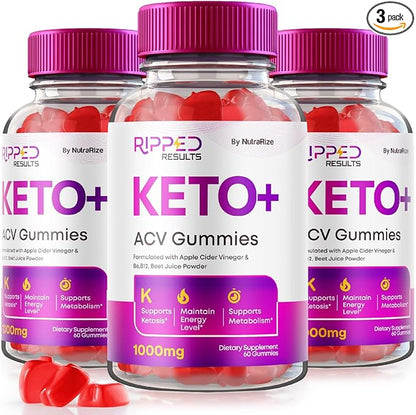 (3 Pack) Ripped Results Keto ACV Gummies Advanced Weight Loss, Ripped Results Keto, Ripped Keto Plus ACV Gummies, Ripped Results Keto + ACV, RippedResults Reviews (180 Gummies)