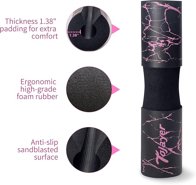 Squat Pad Barbell Pad - Neck & Shoulder Protective Foam Workout Weight Lifting Bar Cushion for Lunges & Hip Thrusts, Fit Standard and Olympic Bars Perfectly, Multi-color Choices