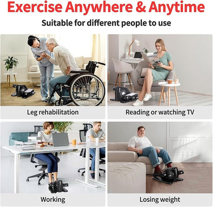 Under Desk Elliptical Exercise Machine with Remote Control & 12 Speeds, Quiet Elliptical Machine for Home Use, Ellipse Leg Exerciser as Seen on TV, Electric Leg Exerciser While Sitting for Seniors