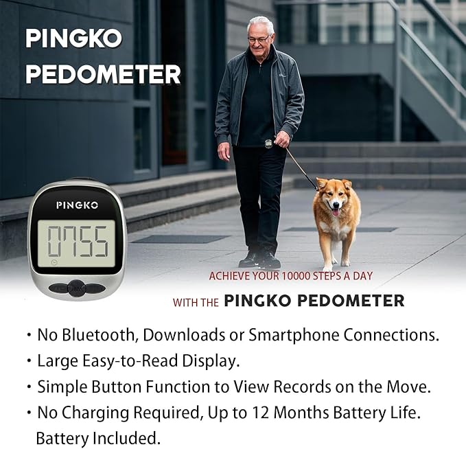 PINGKO Outdoor Multi-Function Portable Sport Pedometer Step/Distance/Calories/Counter