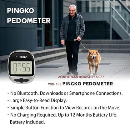 PINGKO Outdoor Multi-Function Portable Sport Pedometer Step/Distance/Calories/Counter