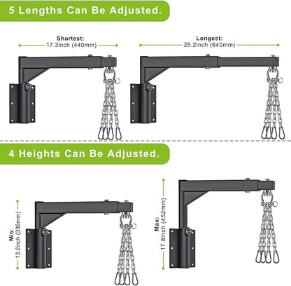 BeneLabel Wall Mount Heavy Bag Hanger, Heavy Duty Punching Bag Stand, Boxing Bag Bracket for Home Gym Indoor Outdoor, 800 LB Capacity