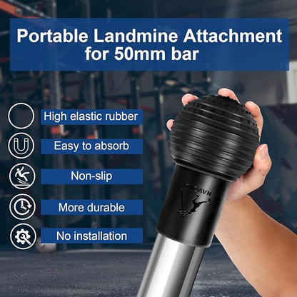 Navona Landmine Attachment for Bar, Bar landmine 2 inch, Sturdy and Easy to Use with 360° Rotation - for Press, Row, Rotate, Split Squat, with The Natural Rubber, Fit 2-Inch Olympic Bar