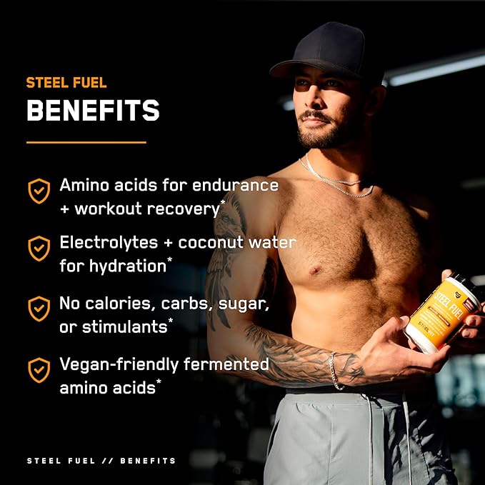 SteelFit Steel Fuel BCAA + Electrolyte Powder | Sugar-Free 2:1:1 Amino Acids Formula | Apple Pear, 30 Servings | No Crash Workout Hydration, Muscle Growth & Recovery