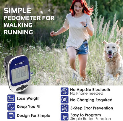 PINGKO Outdoor Multi-Function Portable Sport Pedometer Step/Distance/Calories/Counter