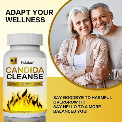 Candida Cleanse, Candida Cleanse Detox for Women & Men, Helps Gut and Vaginal Health, Feminine Balance Complex for Women, Candida Overgrowth (60 Capsules)