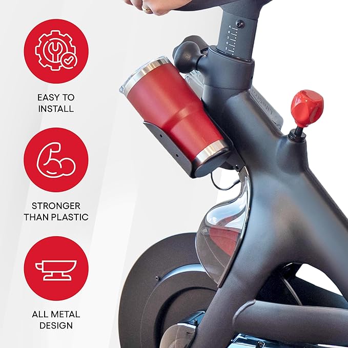 TrubliFit Extra Large Bottle Holders for Peloton Bike for Original Peloton & Peloton Bike+ - All Metal Design - Fits YETI + Nalgene + Hydro Flask (Peloton Bike+)