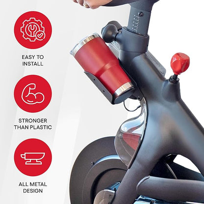 TrubliFit Extra Large Bottle Holders for Peloton Bike for Original Peloton & Peloton Bike+ - All Metal Design - Fits YETI + Nalgene + Hydro Flask (Peloton Bike+)