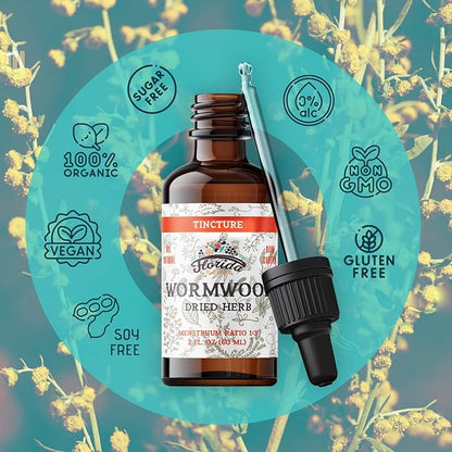 Wormwood Organic Tincture - Natural Intestinal Cleanse and Digestive Cleanse Supplement - Wormwood Herb Extract for Detox - Made in USA - 2 Fl Oz (Wormwood - 2 Fl Oz)