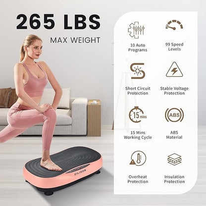 EILISON FITABS 3D Vibration Plate Exercise Machine with Seat - Ocsillation, Pulsation + Vibration Platform, Push Up, Vibration Machine for Lymphatic Drainage, Weight Loss, Recovery