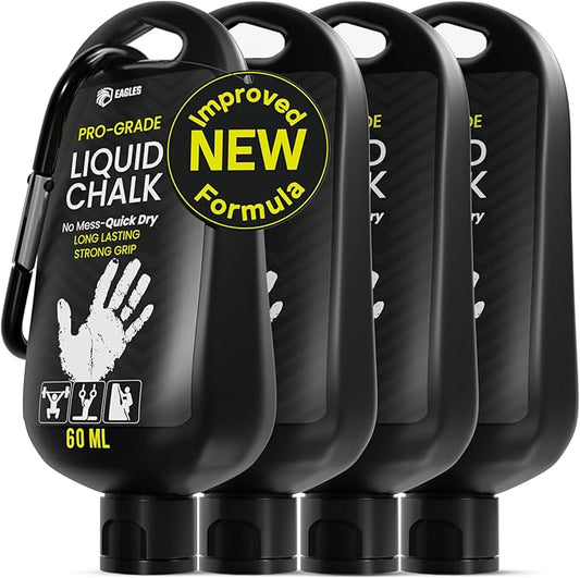 EAGLES Pro Grade Liquid Chalk 60ml, 1, 2, 3 or 4 Pack Mess-Free Chalk for Weightlifting, Gymnastics Rock Climbing, Dancing, Pole Grip - Sports & Workout Chalk - Sweat-Resistant Long Lasting