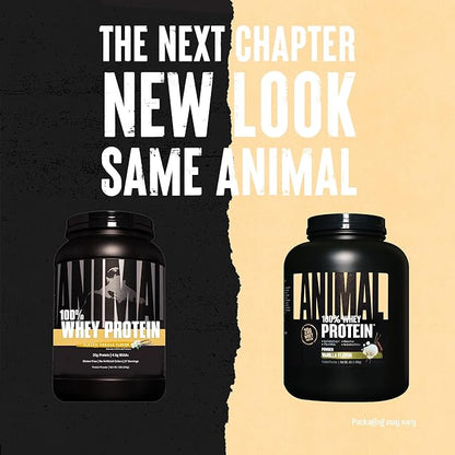 Animal 100% Whey Protein Powder – Whey Blend for Pre Workout or Post Workout, Recovery, or an Anytime Low Sugar Protein Boost Meal Replacement with BCAA Branched Chain Amino Acids – Vanilla, 4 lb