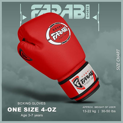Farabi Sports Kids Boxing Gloves 4, 6, 8-oz Boxing Gloves for Kids Junior Boxing Gloves Youth Boxing Gloves Boys and Girls Boxing Training Gloves for MMA Muay Thai & Punching Bag