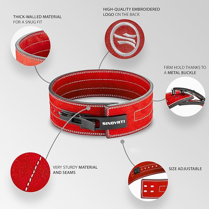 Weight-lifting belt for men with lever buckle 8.5cm / 10cm Height