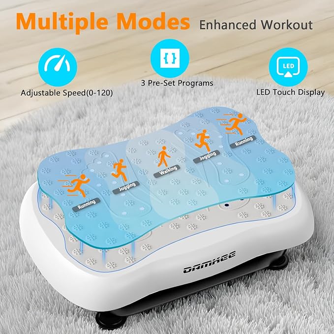 Vibration Plate Exercise Machine, Vibration Plateform for Lymphatic Drainage, Whole Body Workout Vibrate Fitness Board for Weight Loss Shaping Toning, Home Gym Equipment