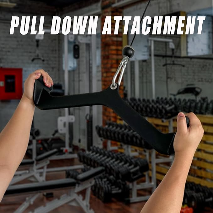 Home Gym Fitness Rowing T-bar V-bar Pulley Cable Machine Attachments, Bicep Curl Tricep Lat pulldown Bar Back Strength Training Handle Grips Lat Pull Down Bar Press Down Exercises