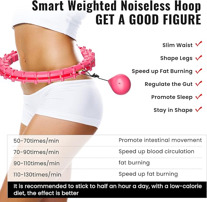 65inch 32 Knots Plus Size Quiet Weighted Hula 2 in 1 Waist