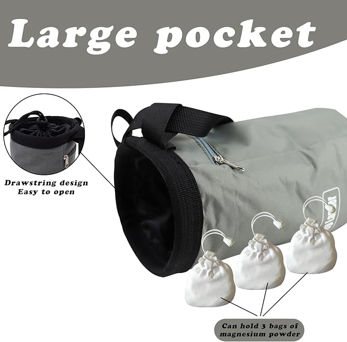 Climbing Chalk Bag, Oxford Bouldering Chalk Bag Rock Climbing Bag with Adjustable Belt, Wear-Resistant Rock Climbing Chalk Bag for Rock Climbing, Weightlifting