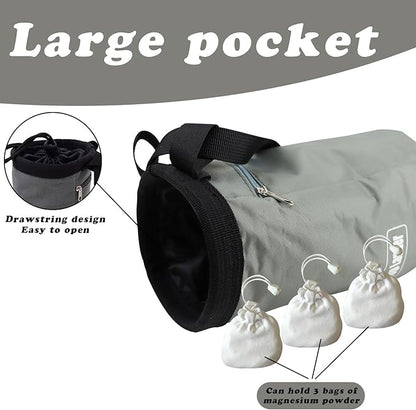 Climbing Chalk Bag, Oxford Bouldering Chalk Bag Rock Climbing Bag with Adjustable Belt, Wear-Resistant Rock Climbing Chalk Bag for Rock Climbing, Weightlifting
