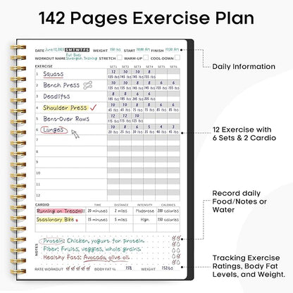 Fitness Workout Journal for Women & Men A5(5.5" x 8.2") Workout