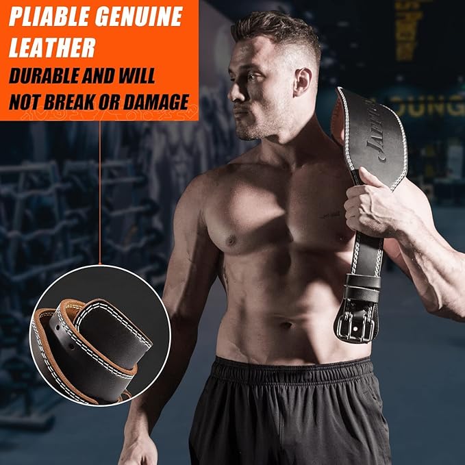 Genuine Leather Weight Lifting Belt for Men Gym