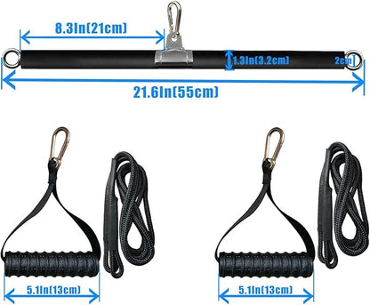 KORIKAHM Non-Detachable LAT Pull Down Bar Cable Attachments for Gym, LAT Pulldown Attachments, Straight Bar, Resistance Band Bar for Weightlifting Workout